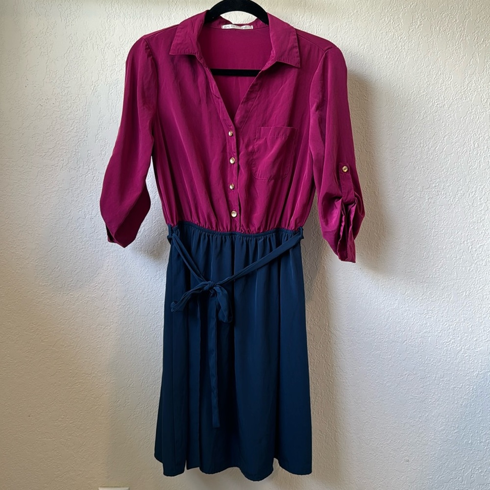 Must Have Magenta and Navy Dress